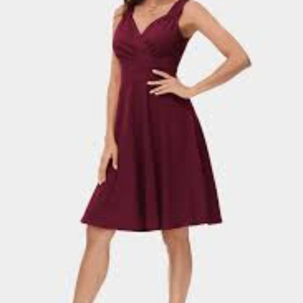 GRACE KARIN Sleeveless V-Neck Flared A-Line Dress Size Small